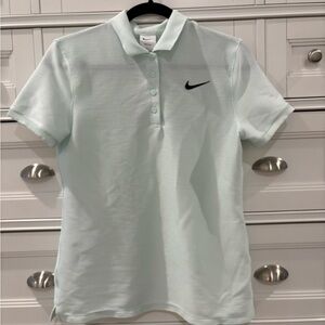 Nike Women's Mint Green Button Down Golf Polo Shirt